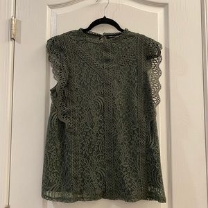 Olive green lace shirt